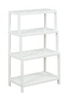 White Wooden 4 Tier Stepback Shelf - Dunnsville