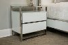White & Silver Modern Nightstand - State St.