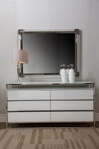 White & Silver Modern Dresser - State St.