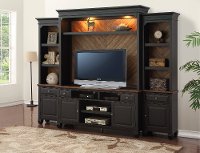 Antique Black 4 Piece Chic Entertainment Center - Brighton Hickory