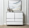 White & Silver Modern Storage Cabinet - State St.