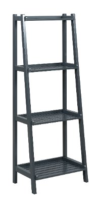 Graphite 4 Tier Wooden Ladder Shelf - Dunnsville