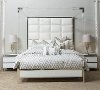 White & Silver Modern King Size Canopy Bed - State St.-1