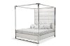 White & Silver Modern King Size Canopy Bed - State St.-4