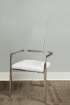 Chrome and White Modern Dining Arm Chair - State Street-4