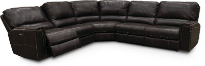 Dark Brown 5 Piece Power Reclining Sectional Sofa - Salinger