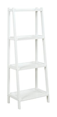 White 4 Tier Wooden Ladder Shelf - Dunnsville