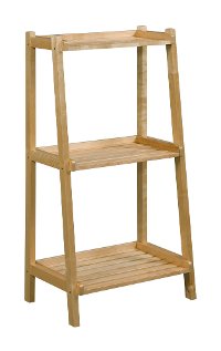 Blonde 3 Tier Wooden Ladder Shelf - Dunnsville
