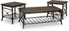 Rustic Brown 3 Piece Coffee Table Set - Ainsley
