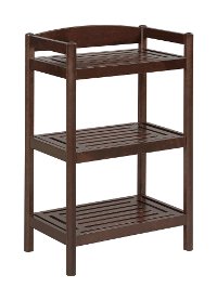 Adjustable Merlot Wood Low Bookcase / Media Tower - Exmore