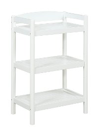 Adjustable White Wooden Low Bookcase / Media Tower - Exmore