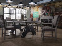 5PC:HM4290/DINING Gray and Black Industrial 5 Piece Dining Set - Factory