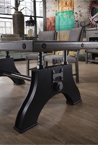 HM4290/TABLE Gray and Black Industrial Dining Table - Factory Collection-5