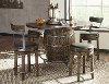 Tobacco Brown 5 Piece Counter Height Dining Set with Backless Bar Stools - Barrel