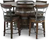 Barrel Tobacco Brown 5 Piece Counter Height Dining Set