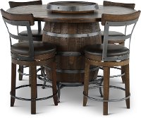 Tobacco Brown 5 Piece Counter Height Dining Set - Barrel