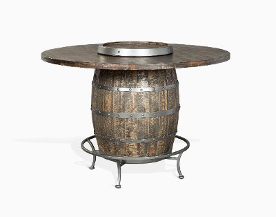 Tobacco Leaf Brown Counter Table - Barrel
