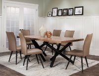 Putty and Black Modern 7 Piece Dining Set - Empire