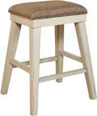 White and Brown Counter Height Stool - Mystic Cay