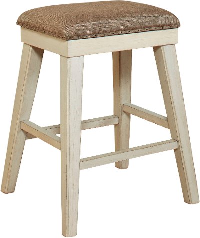 White and Brown Counter Height Stool - Mystic Cay