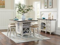 White and Brown Counter Height Stool - Mystic Cay-2