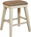 White and Weathered Brown Backless Counter Stool - Mystic Cay