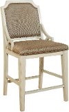 White and Weathered Brown Upholstered Counter Stool - Mystic Cay