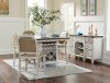 Clearance White and Weathered Brown 5 Piece Island Dining Set - Mystic Cay