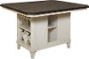 White and Weathered Brown Island Style Dining Table - Mystic Cay