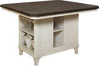 White and Weathered Brown Island Style Dining Table - Mystic Cay