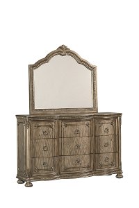 Traditional Platinum Gold Mirror - Seville-2