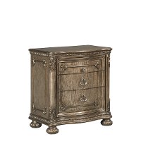 Traditional Platinum Gold Nightstand - Seville
