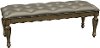 Traditional Platinum Gold Upholstered Bench - Seville-2