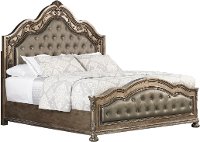 Traditional Platinum Gold Queen Upholstered Bed - Seville