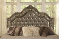 Traditional Platinum Gold Queen Upholstered Bed - Seville-2