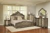Traditional Platinum Gold 4 Piece Queen Bedroom Set - Seville