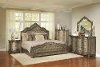 Traditional Platinum Gold 6 Piece King Bedroom Set - Seville