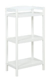 Adjustable White Wooden Bookcase / Media Tower - Exmore