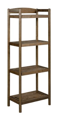 Adjustable Antique Chestnut Wooden Tall Bookcase / Media Tower - Exmore