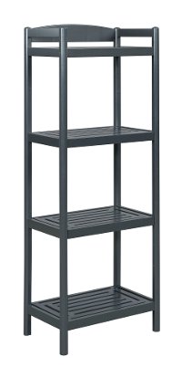 Adjustable Graphite Wooden Tall Bookcase / Media Tower - Exmore