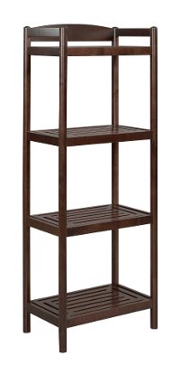 Adjustable Merlot Wooden Tall Bookcase / Media Tower - Exmore
