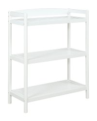 Adjustable White Wooden Bookshelf / Media Console - Exmore