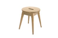 Solid Wood Round Stool - Arendal