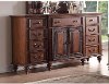 99090-351/DRESSER Clearance Traditional Pecan Brown Door Dresser - Emma's Garden