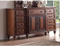 99090-351/DRESSER Traditional Pecan Brown Door Dresser - Emma's Garden