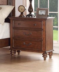 99090-402/NIGHTSTAND Traditional Pecan Brown Nightstand - Emma's Garden