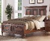 99090/PANELBED5/0 Clearance Traditional Pecan Brown Queen Bed - Emma's Garden