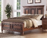 99090/PANELBED5/0 Traditional Pecan Brown Queen Bed - Emma's Garden