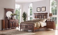 6PC:99090/EMMAS5/0 Traditional Pecan Brown 6 Piece Queen Bedroom Set - Emma's Garden