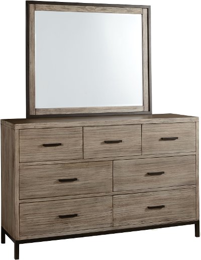 Industrial Modern Pine & Metal Dresser - Edgewood